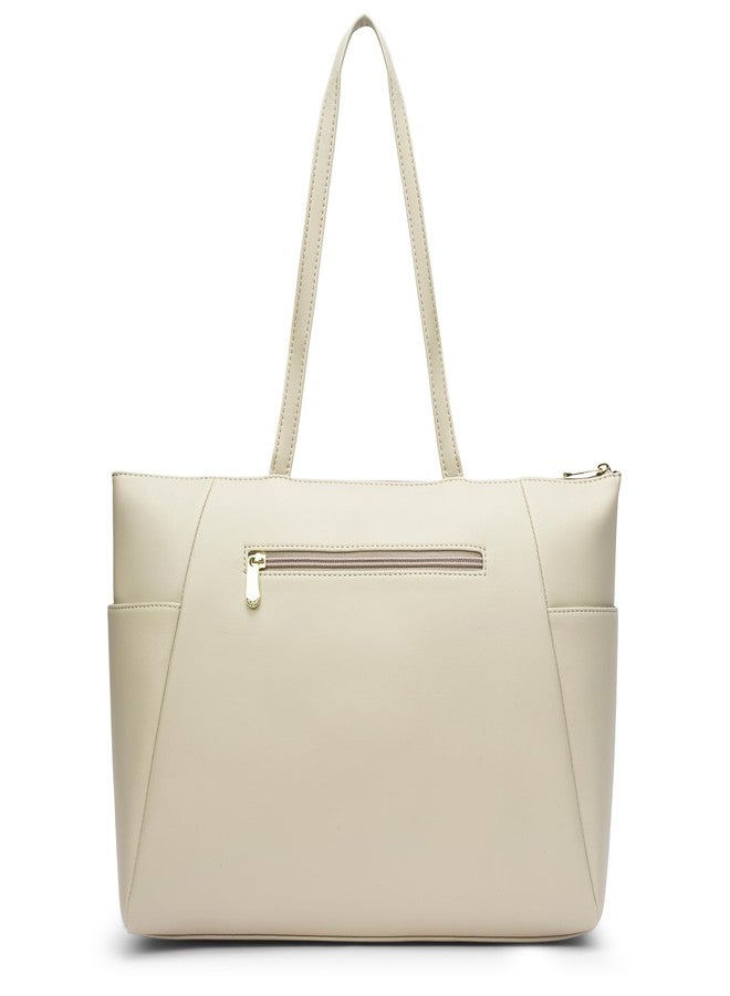 كابريس حقيبة حمل كبيرة من كابريس باتريشيا للنساء، متوافقة مع أجهزة الكمبيوتر المحمولة مقاس 14 بوصة | أنيقة ومتينة وواسعة مع جيوب متعددة وجيب خلفي بسحاب للعمل والسفر والاستخدام اليومي (بيج داكن) - Image 5